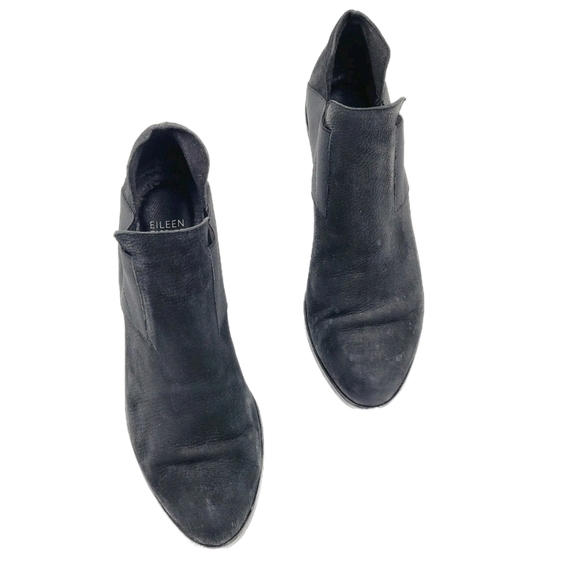 Eileen Fisher Black Suede Almond Toe Stretch Ankle Bootie Size 8 - Picture 9 of 10